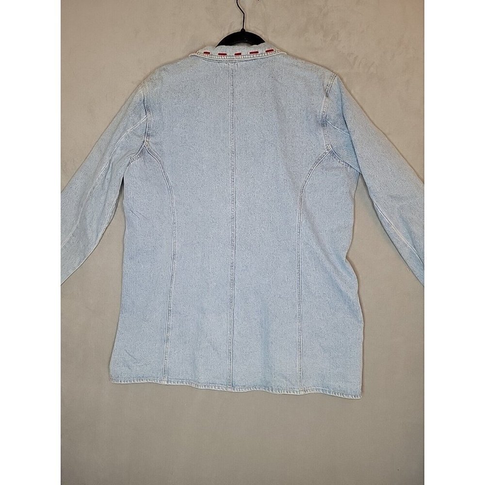 Cervelle Vintage Women's Denim Jacket Size L Blue Jean Blazer Southwestern Aztec - Picture 4 of 12